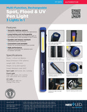 Load image into Gallery viewer, NT-6615 Multi-Function, 3 IN 1 Rechargeable Pen Light
