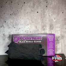 Load image into Gallery viewer, Dextatron Black Nitrile Gloves 100ct.
